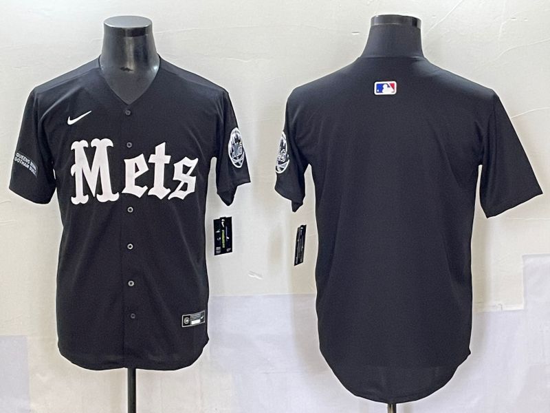 Men 2025 New York Mets Blank Black Five generations Joint Name Nike MLB Jersey style 4->houston texans->NFL Jersey
